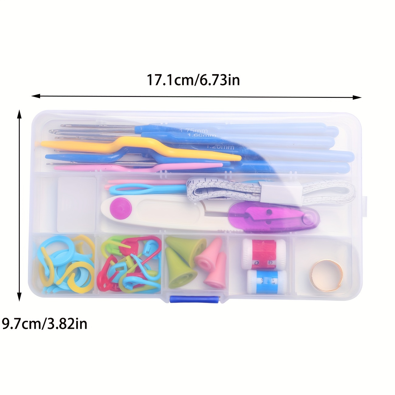 52 Pcs 16 Size Multicolor Crochet Set Kit Knitting Crochet Hooks Needle  Yarn Tool With Box