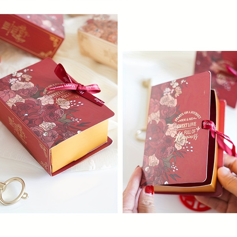 5pcs Book Shape Candy Boxes Paper Bags Wedding Birthday Party Decor