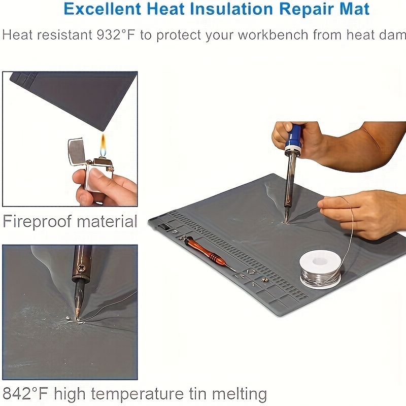 Welding Mat Premium Magnetic Silicone Resin Repair Mat 932°f - Temu