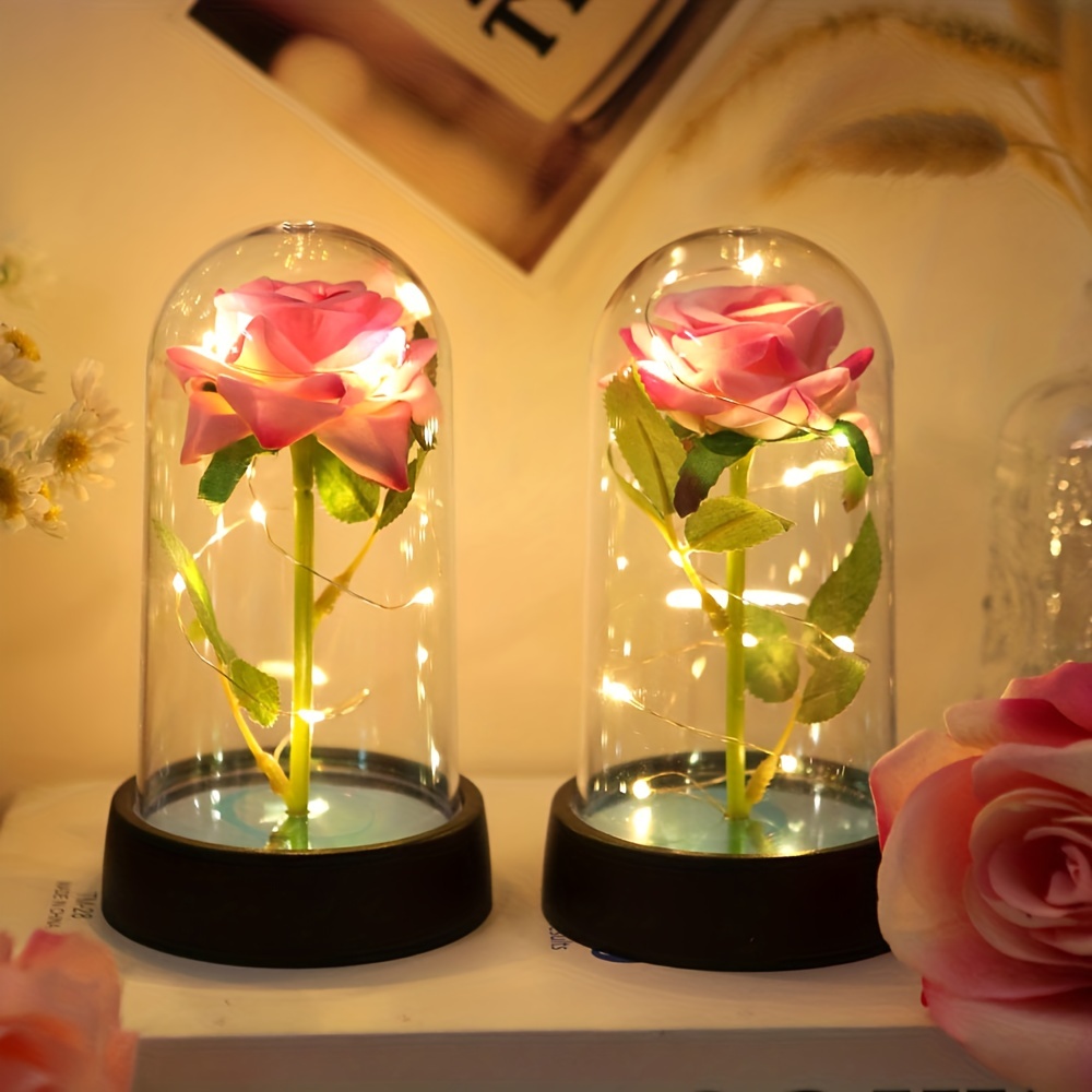 Rose Light Beautiful Realistic Looking Night Light Rose Eternal Flower  Party Supplies LED Simulation Rose Flower Decorative