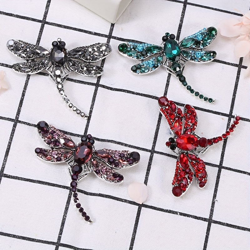 Insect Dragonfly Rhinestone Brooch for Clothing