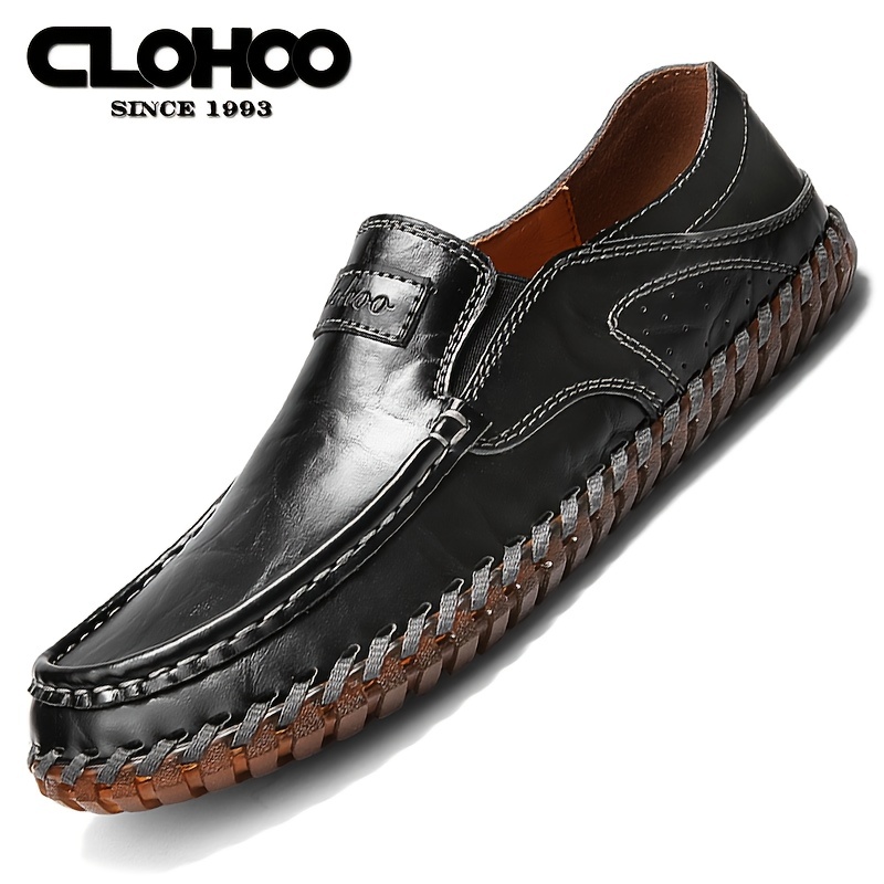 Mens Wear Resistant Handmade Stitch Loafers With Soft Sole Casual Slip On  Dress Shoes, Shop On Temu And start Saving