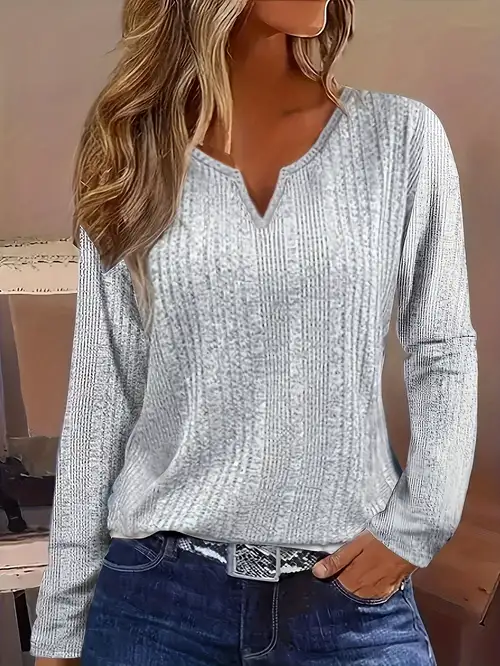 Women's Casual Sexy V Neck Long Sleeve Work Slim Fit Short Sleeve