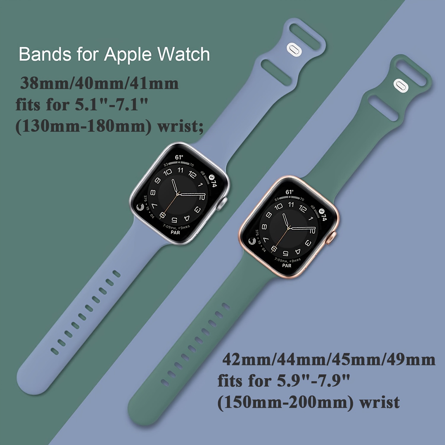 Breathable Silicone strap For Apple Watch Band 40mm 44mm 41mm 45mm