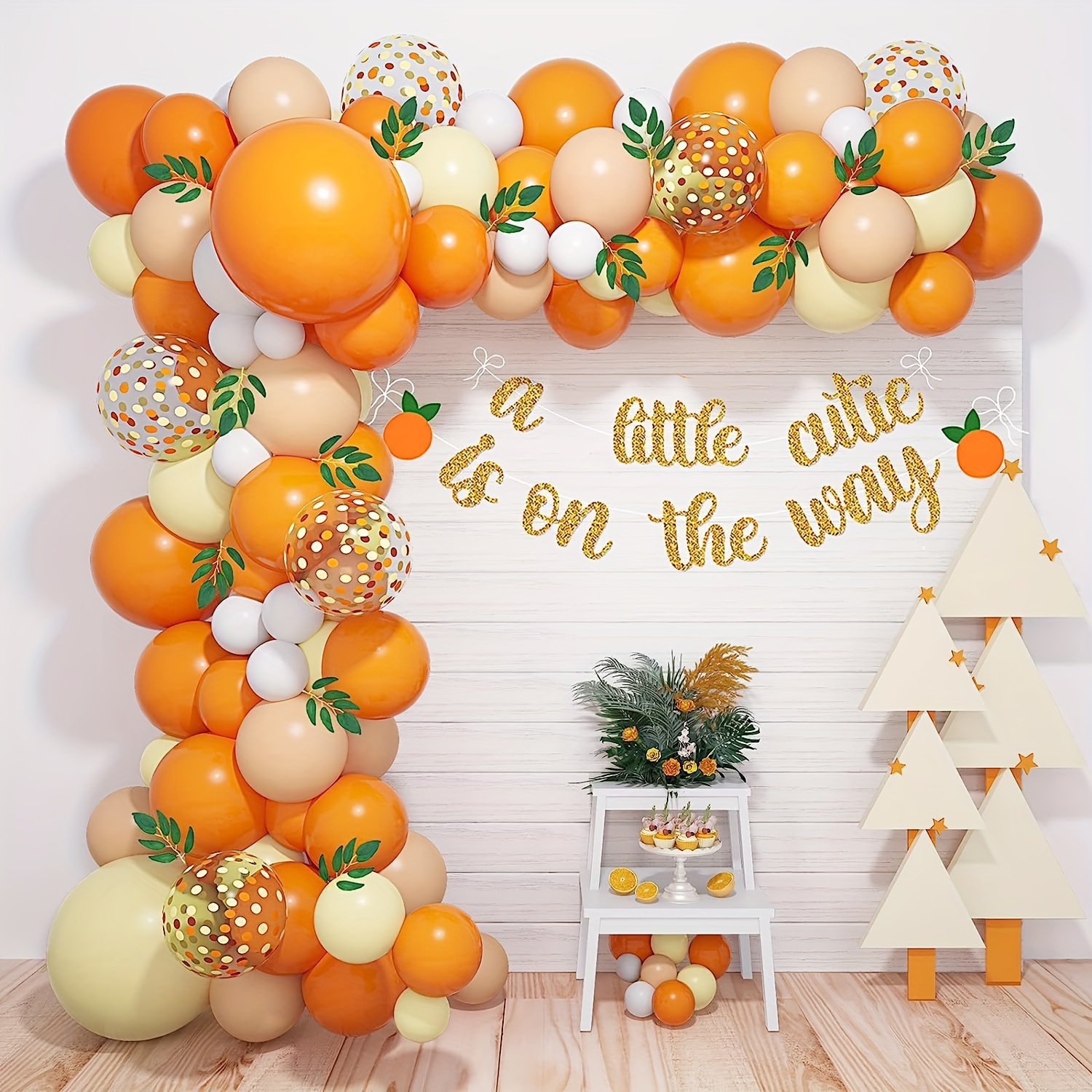Decoraciones de cumpleaños con globos: 123 piezas de guirnalda de globos  naranja, amarillo y azul para guirnaldas de globos, perfecto para baby