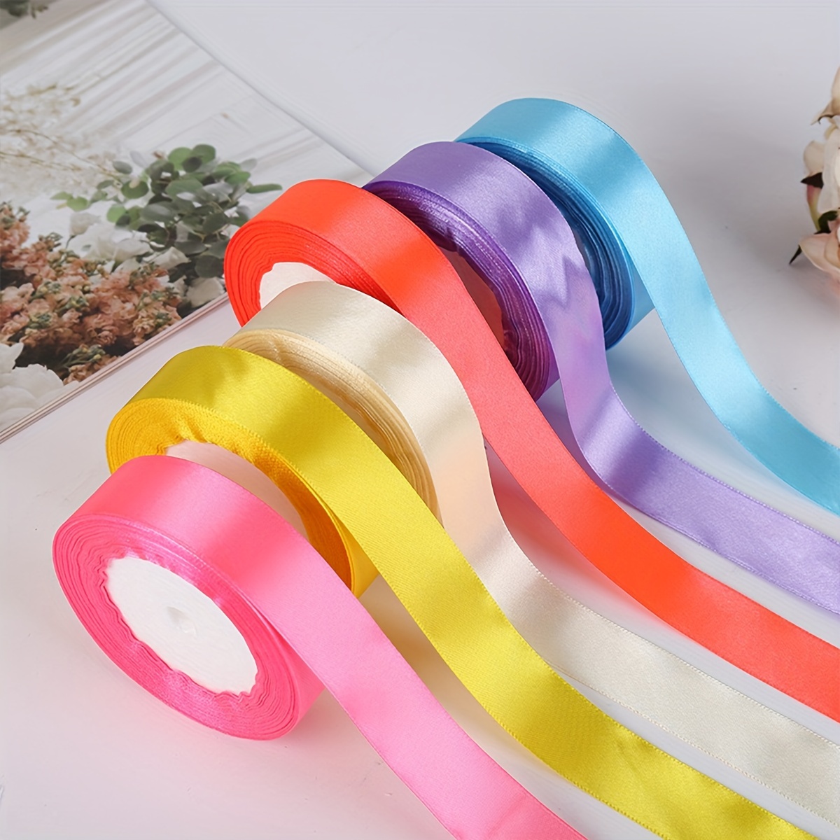 22 Meters Flower Packaging Ribbon Satin Ribbon Color Ribbon - Temu