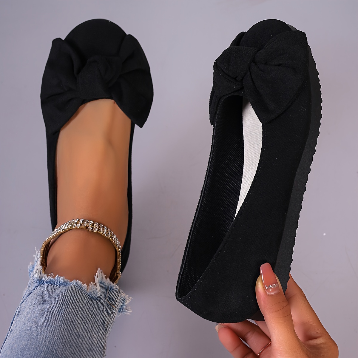  Women's Sandals Women's Bow Flat Sandals, Comfort