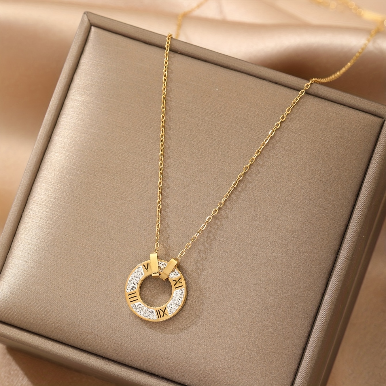 Cubic zirconia circle on sale necklace