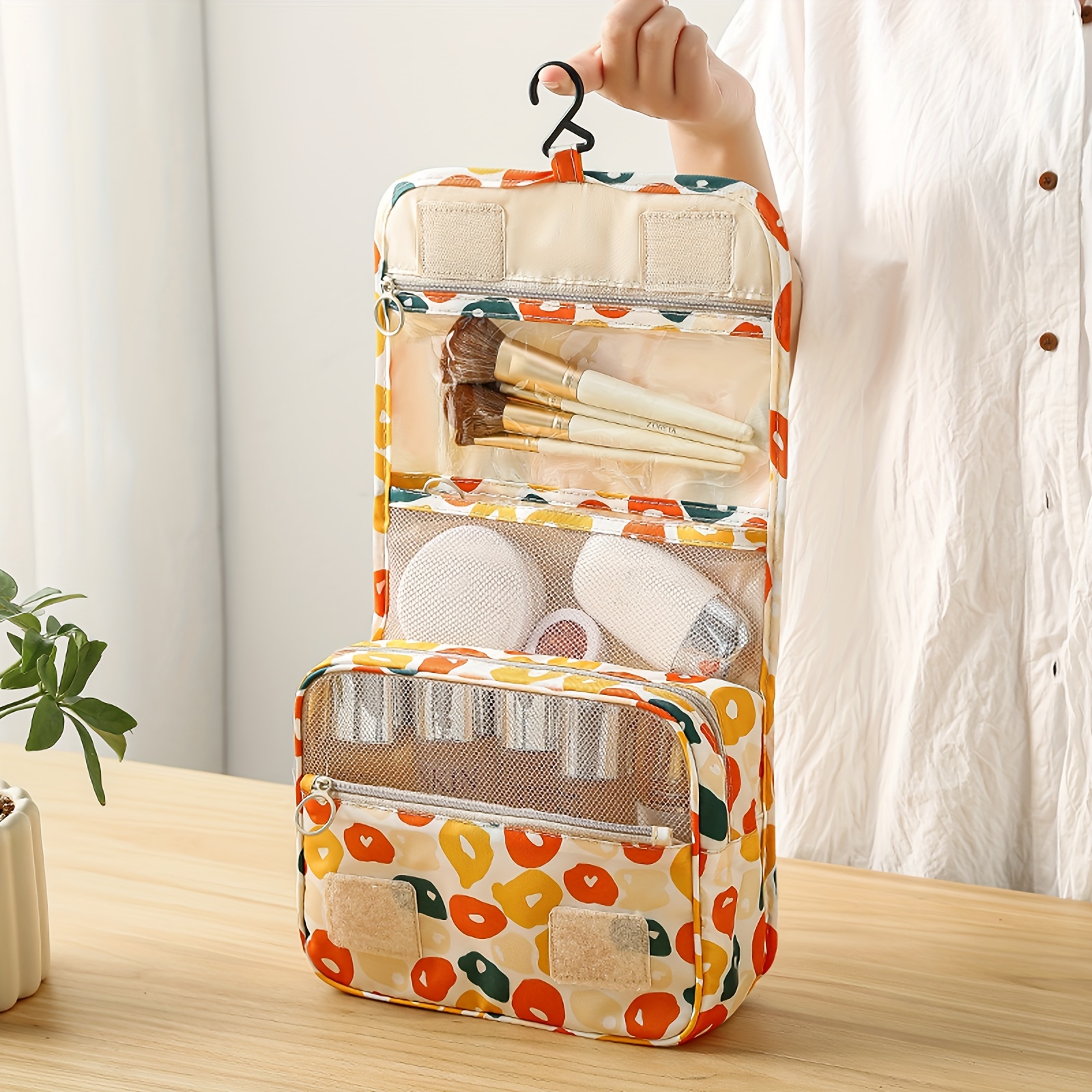 Minimalist Plaid Pattern Makeup Zipper Bag, Lightweight Cosmetic Bag, Travel  Toiletry Wash Bag - Temu
