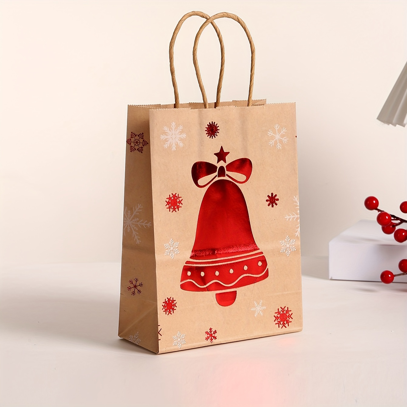 12 Piezas Bolsas Regalo Papel Kraft Navideñas Bolsas Regalo - Temu Chile