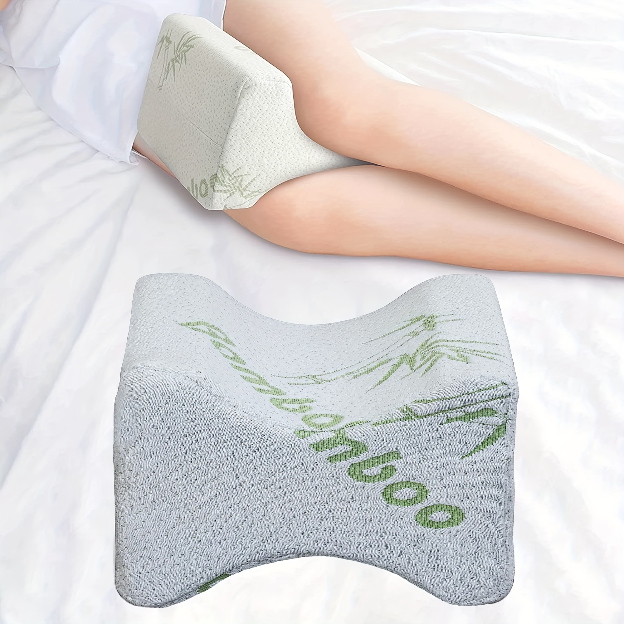 Memory Foam Knee Leg Pillow for Side Sleepers Knee Pain Hip Leg Pain with  Cover