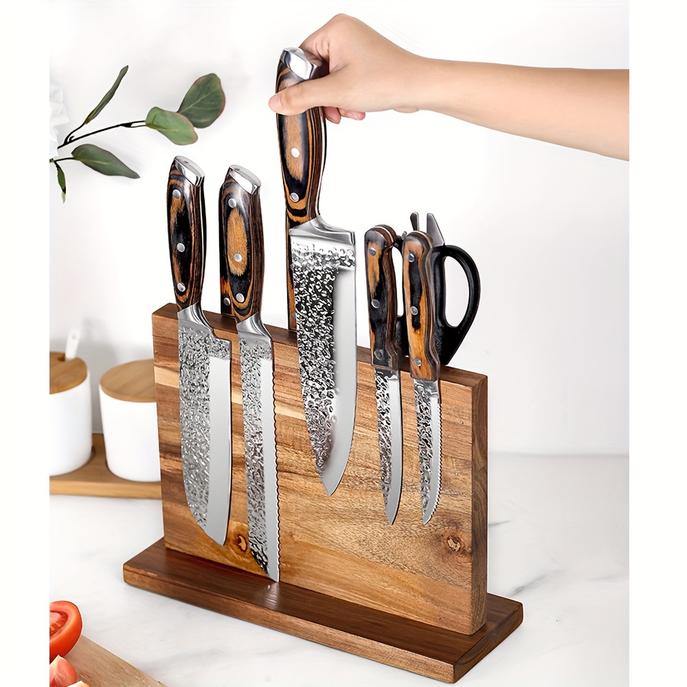 1pc magnetic knife block holder rack home kitchen magnetic stands with strong enhanced magnets multifunctional storage knife holder knife not included kitchen organization and storage details 5
