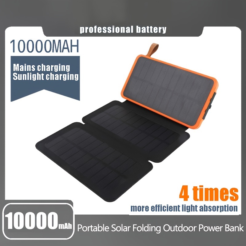  Cargador solar, paquete de 2 baterías portátiles de energía solar  para teléfono celular, impermeable, batería de reserva externa, cargador de  batería USB dual incorporado/linterna para todos los teléfonos celulares,  tabletas y