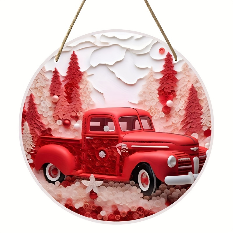Camion rouge personnalisé, décoration de ferme de camion en métal rouge  rustique, décoration de camion rouge, vieux camion rouge, décoration de  camion rouge vintage -  France