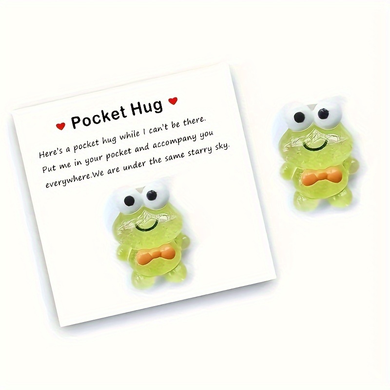 1pc, Cute Mini Frog Pocket Hug Gift, Friend Gift, Loved One Gift, Greeting  Cards With Mini Animal Ornaments, Teenager Stuff, Cheap Stuff, Weird Stuff