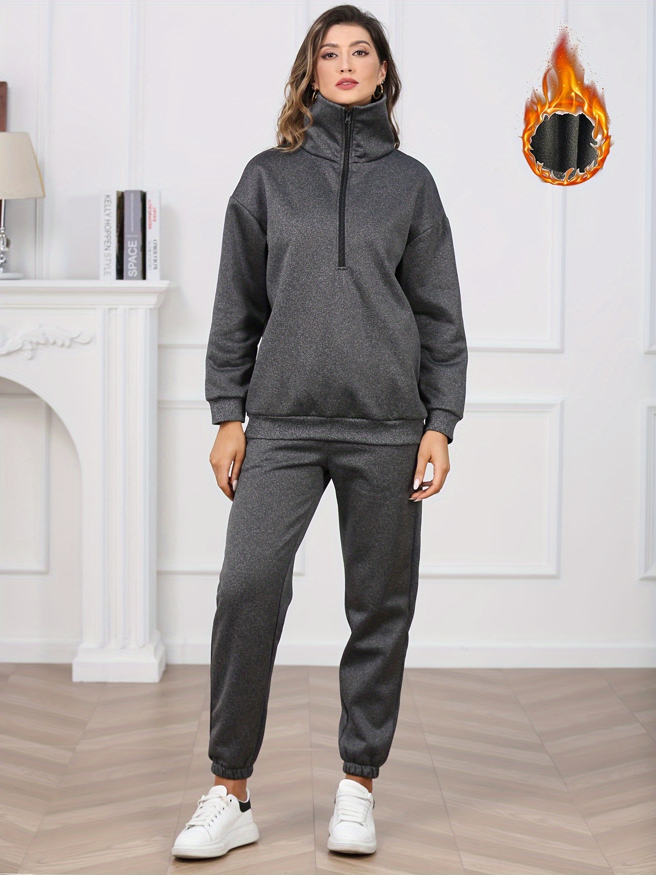  Womens 2PC Winter Outfits Solid Color Casual Long Sleeve  Pullover Tops Wide Leg Pant Workout Sweatsuit Sleepwear 2023 : Clothing,  Shoes & Jewelry