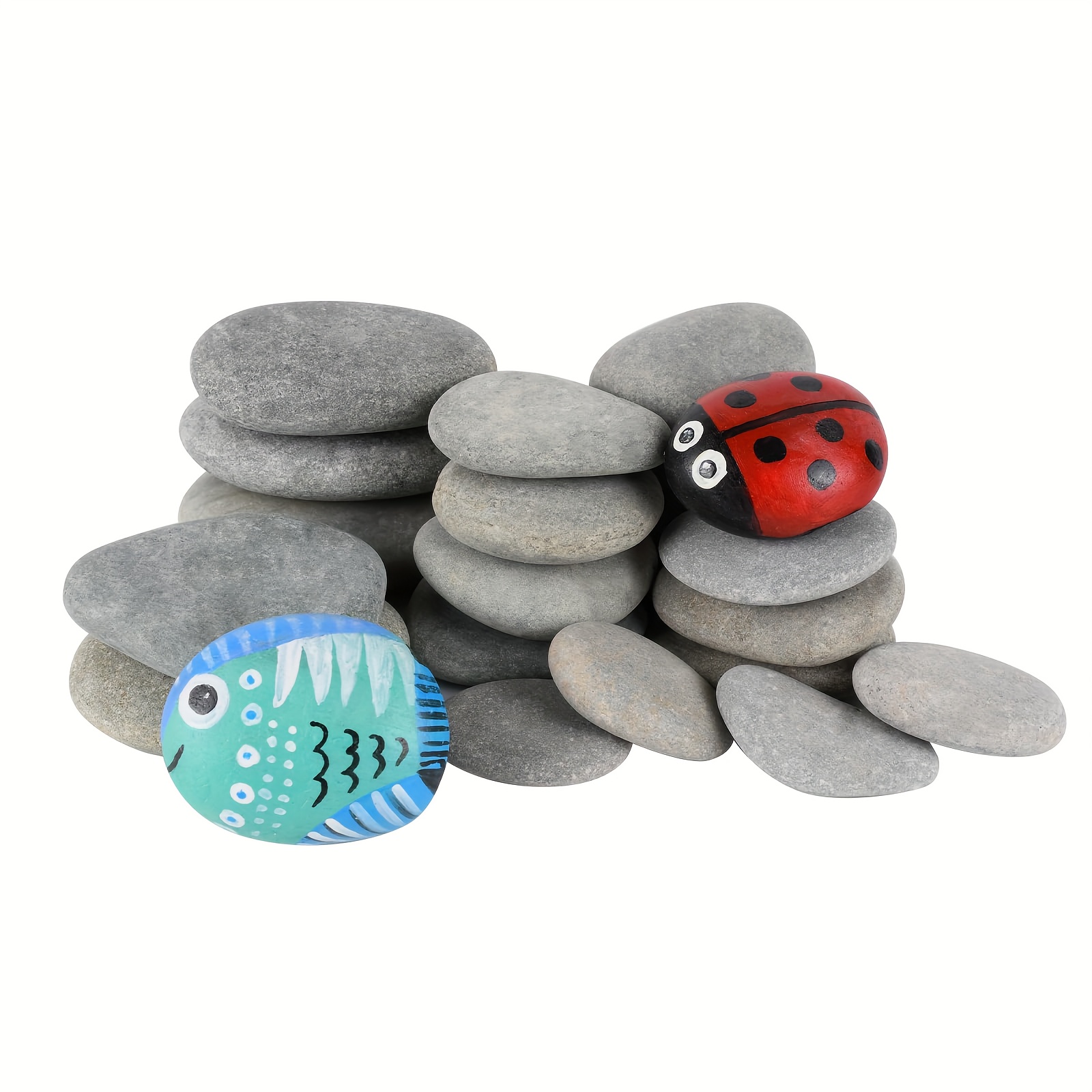 River Rocks Painting Flat Smooth Multi color Painting Stones
