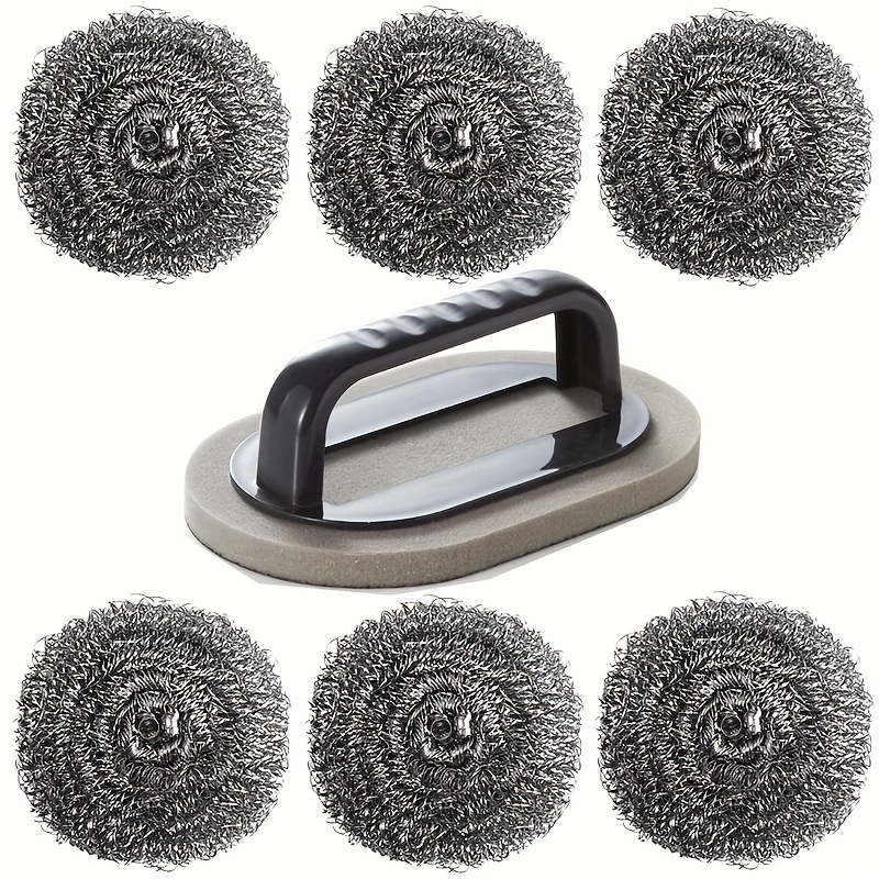 4 PCS Stainless Steel Sponges Scrubbers Cleaning Ball Utensil Scrubber  Density Metal Scrubber Scouring Pads Ball for Pot Pan Dish Wash Cleaning  for Removing Rust Dirty Cookware Cleaner (4 Packs) 