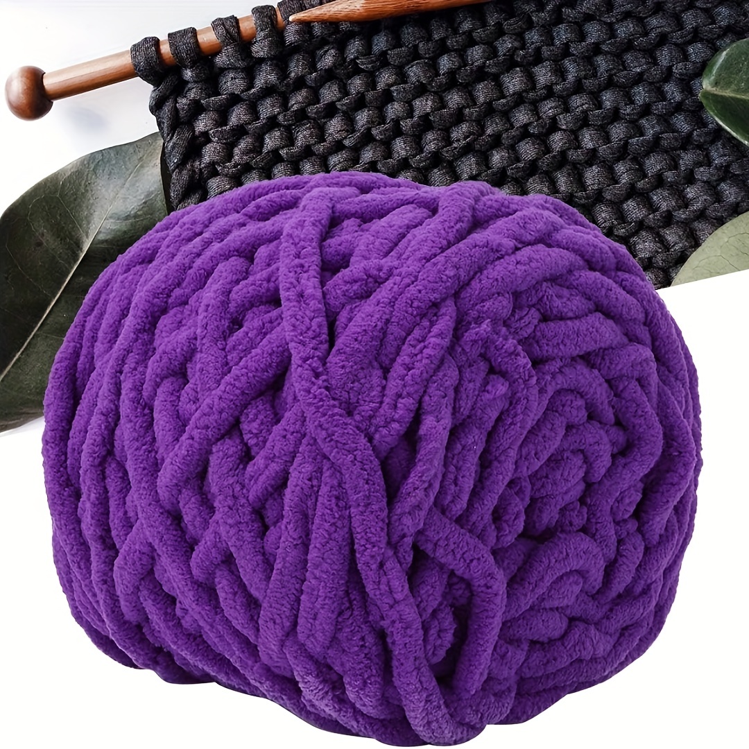 1pc Thick Woolen Ice Thread Large Ball Hook Slippers About 1181.1 Inch Long  Thick Thread Polyester 100% Hand-knitted Diy Crochet Bag Doll Scarf 3.53oz