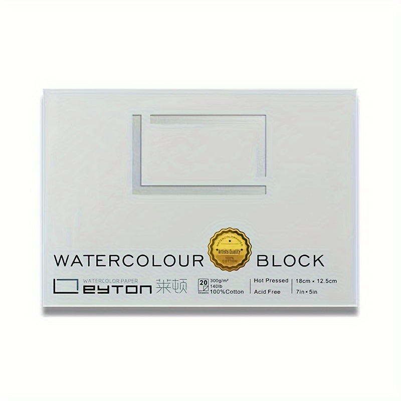 MEEDEN Watercolor Paper Block, 100% Cotton Watercolor Paper Pad of 20  Sheets, 140lb/300gsm, Acid-Free Art Paper for Watercolor, Gouache, Ink and  More