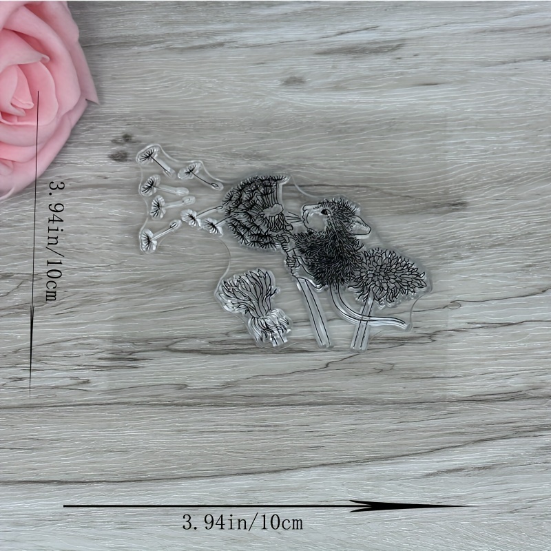 Adorable Mouse-themed Clear Silicone Stamp For Diy Card Making & Crafts - Square, Animal Design