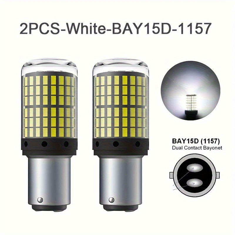 Bay15d 7528 2057 P21/5w 1157 12V 24V LED-autolampen, Canbus Foutloos, met  HD-lens, 1200 lm 6500 K Wit, voor remlicht, achterlicht, dagrijlicht enz.