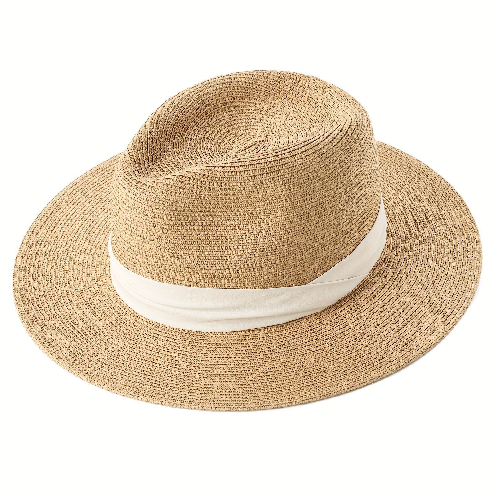 Women's Summer Sun Hat Wide Brim Foldable Straw Upf50+ Uv - Temu