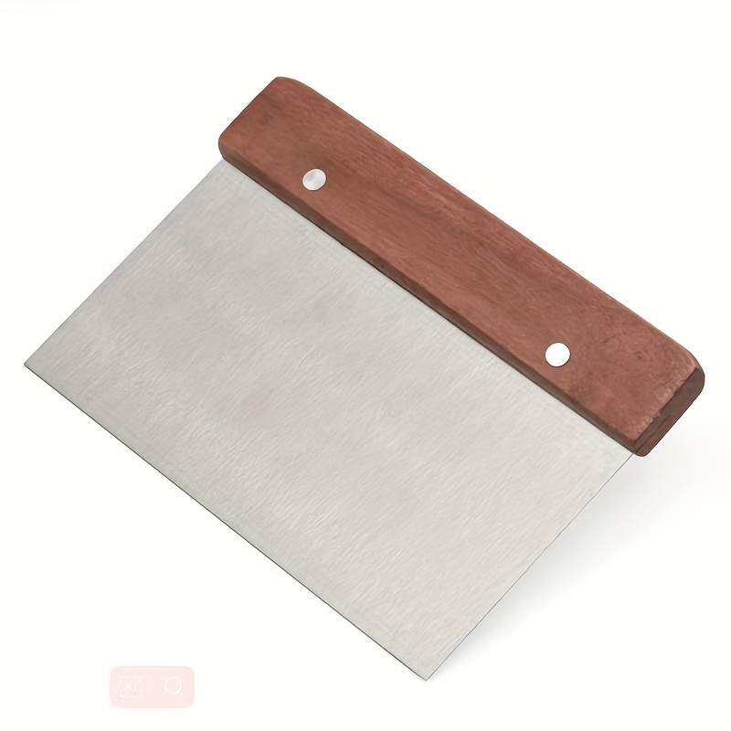 Choice 6 x 4 1/4 Stainless Steel Dough Cutter / Bench Scraper with Wood  Handle