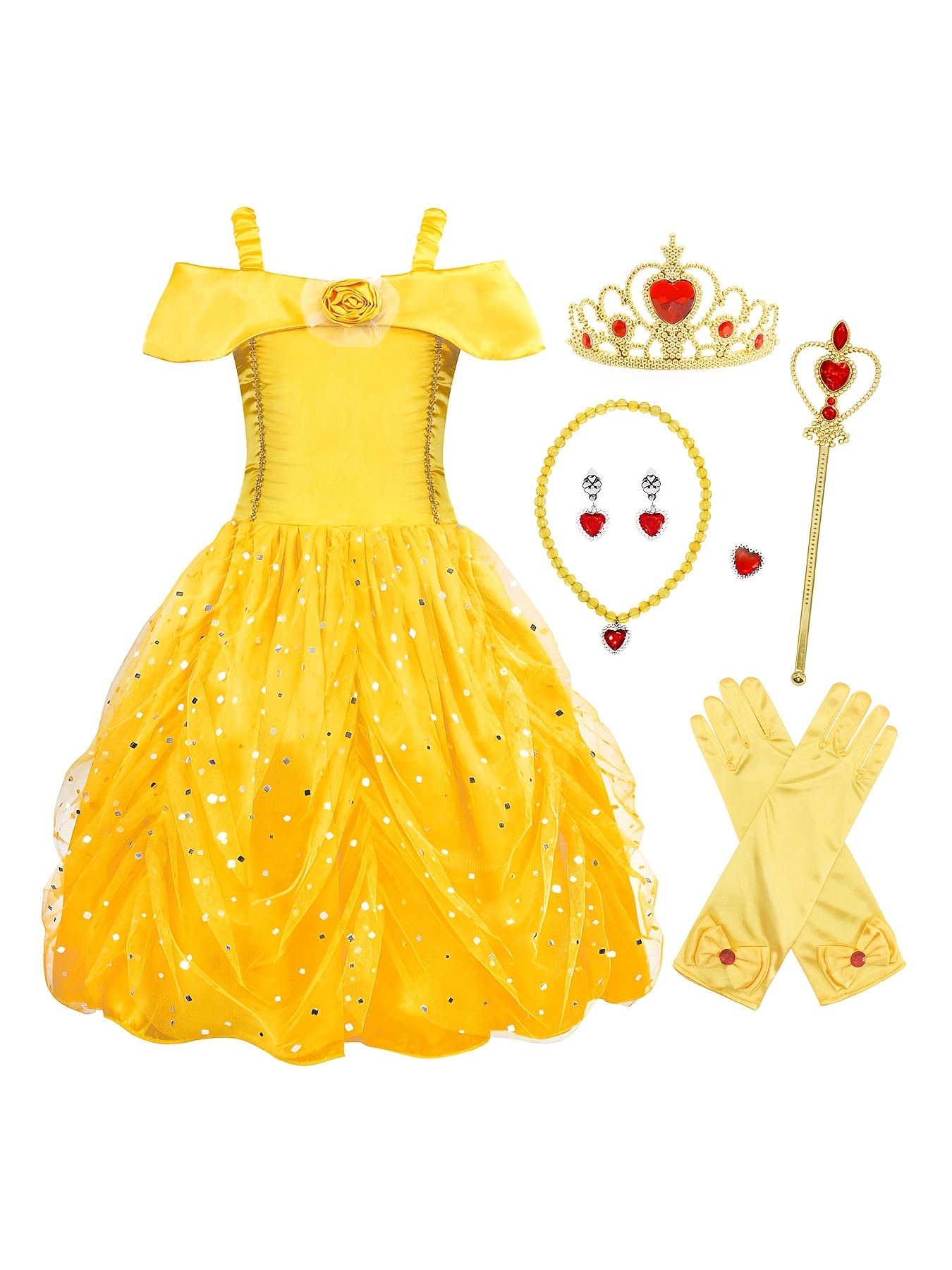 Girls Fancy Princess Costume Deluxe Dress Up Cosplay Party Dresses