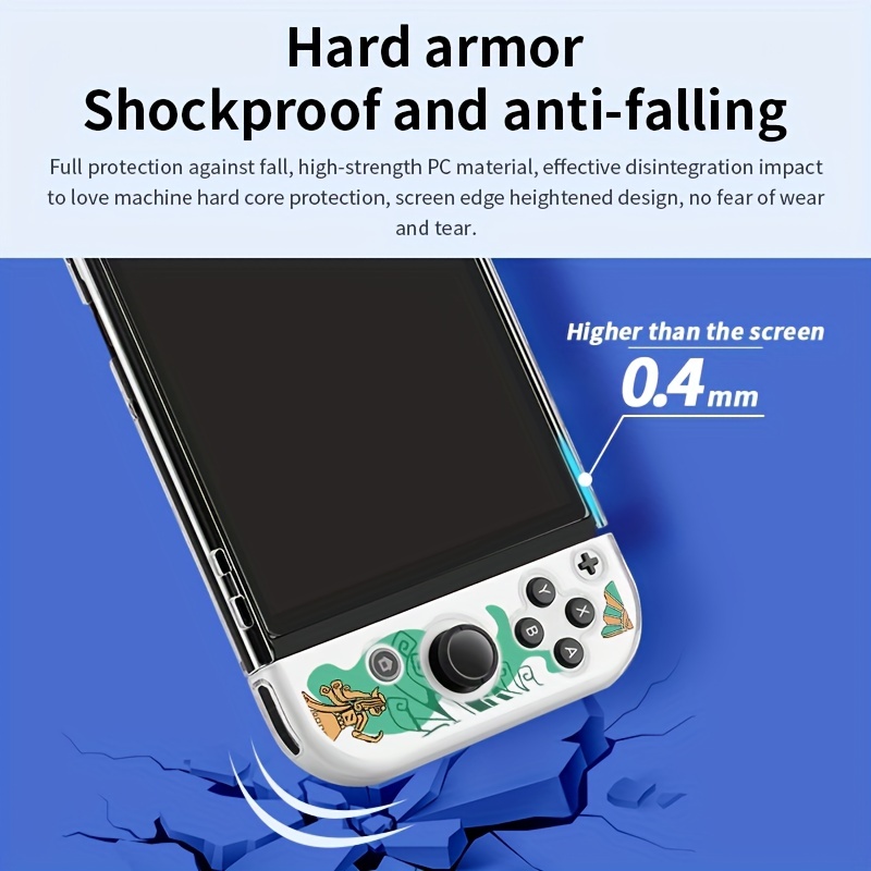 nintendo switch oled protective shell handle soft shell split protective cover drop proof pluggable base switcholed game console accessories transparent hard shell for switcholed details 4