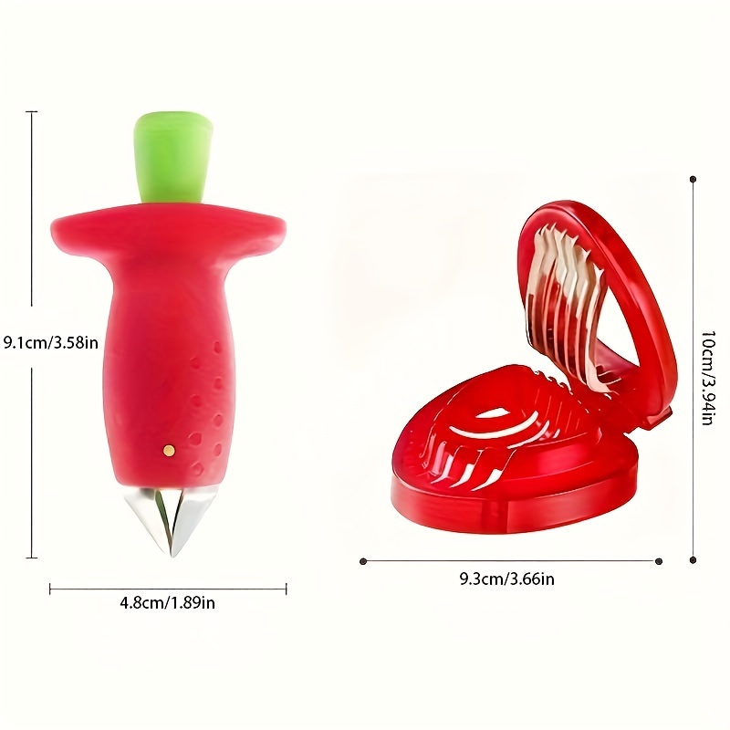 Strawberry Huller Fruit Slicer Set, Berry Stem Leaves Huller Gem Remover  Removal Fruit Peeling Tool Kitchen Gadgets Corer Easy for Remove Strawberry