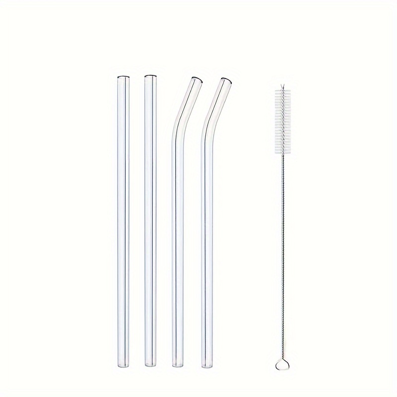 Glass Drinking Straw Reusable Bent Straw Eco Friendly High Borosilicate  Glass Straws For Smoothies Cocktails Bar Accessories
