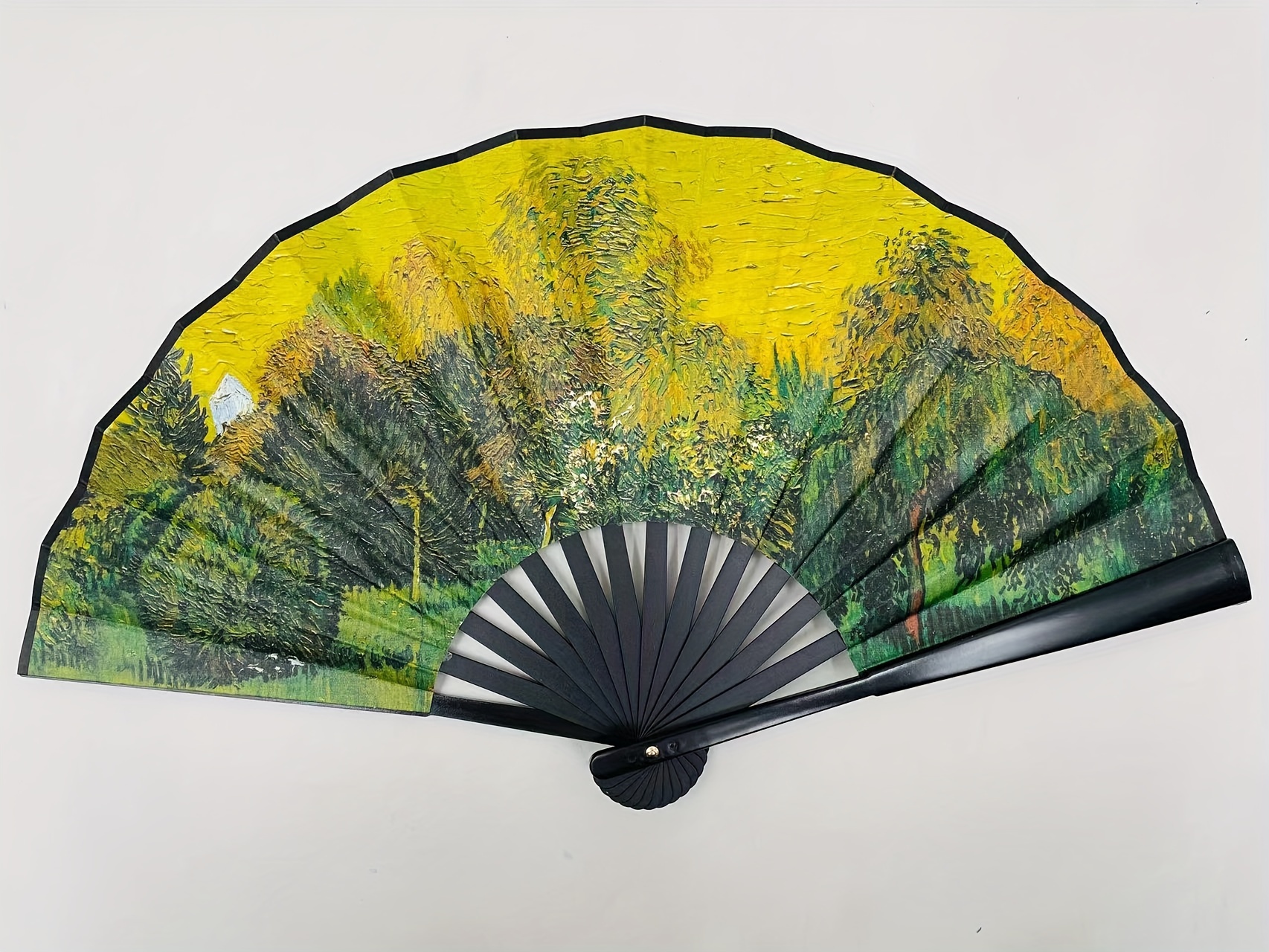 1PC Elegant Printing Hand Fan Landscape Printed Folding Fan Dancing Performance Cheongsam Dressing Accessories details 5