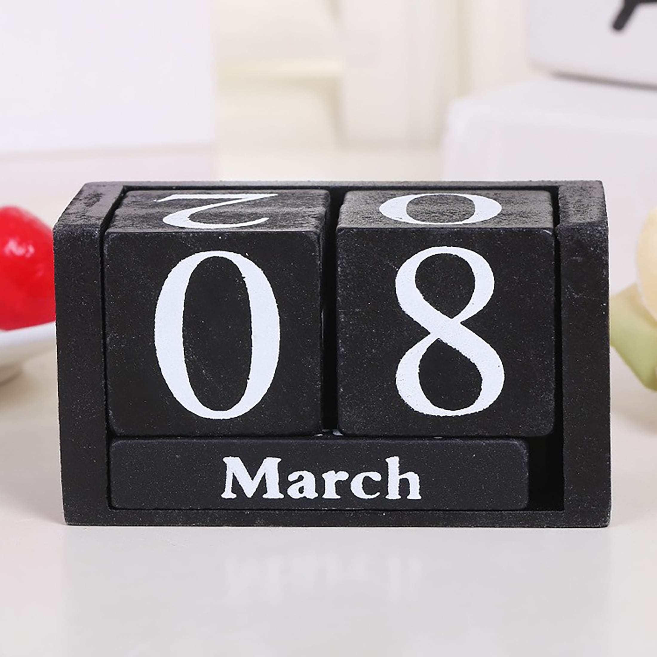 TEMU 1pc Minimalist Long Strip Wooden Calendar, Room Desktop Study Shop Bar Counter Ornament Wooden Calendar Decoration Table Calendar Ornaments