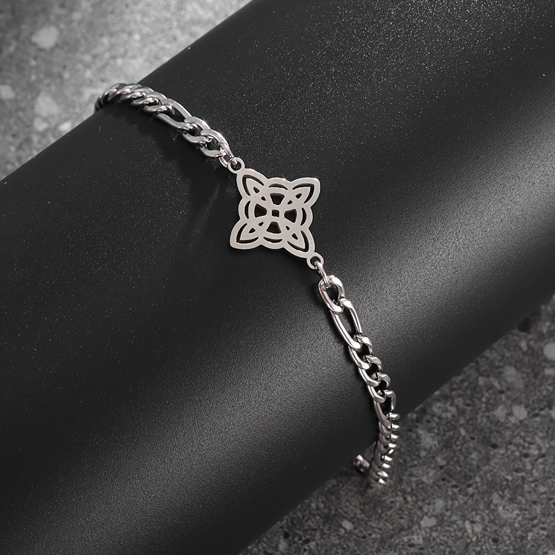 Simple Witch Knot Stainless Steel Bracelet Amulet Jewelry - Temu