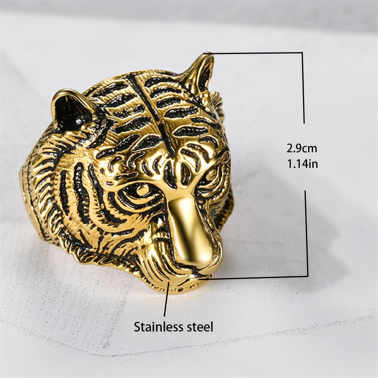 Men's Tiger Ring, Bold Statement Piece