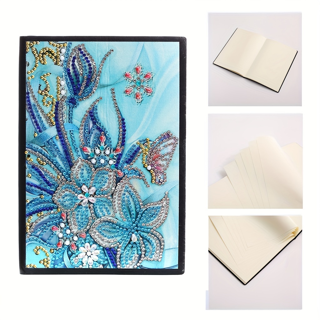  Lxmsja Diamond Painting Cover Notebook DIY Diamond Art Diary  Book Journal Notebook 108 Pages/54 Sheets A5 Ruled Blue Special Shaped Book  : Office Products