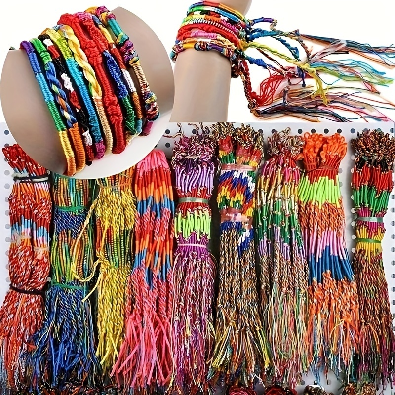 

20/50pcs Women Men Charm Hand Rope, Arbitrary Color Jewelry Lot Braided Rope Friendship Rope Handmade Bracelet Gift, Father's Day Gift