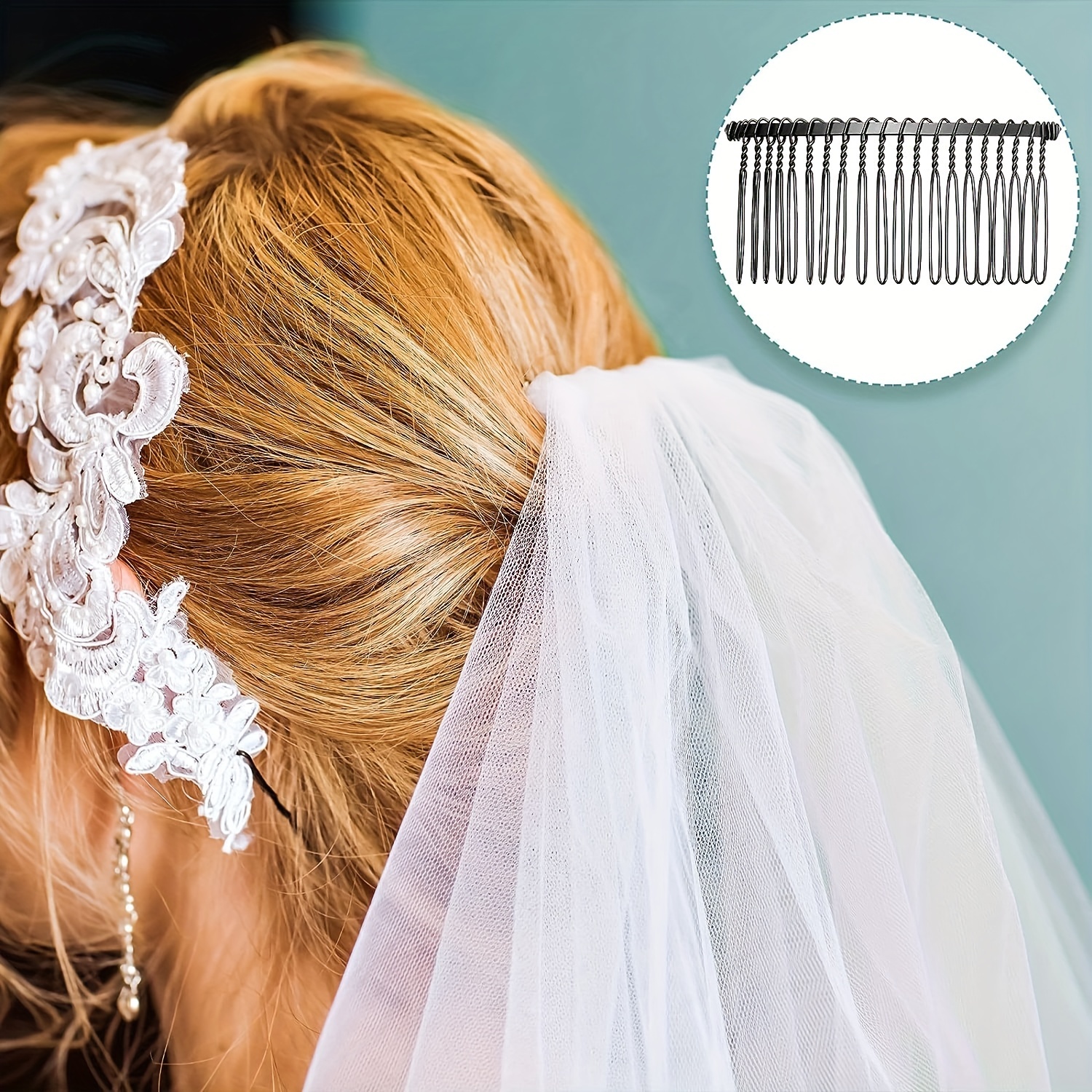French Style Hair Side Combs Metal Twists Hair Insert Combs Wedding Bridal  Veil Comb Hair Accessories - Temu