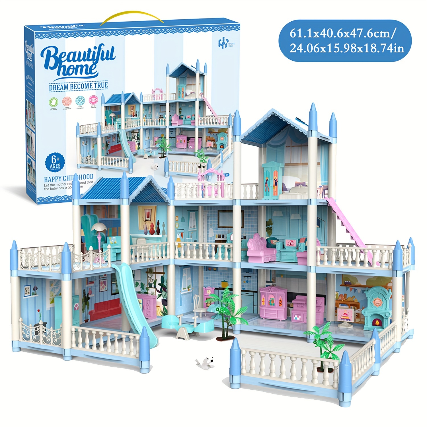 Children's Toy House, Girl Princess Villa Castle, Girl Doll Game House,  Equipped With Self-designed Furniture Accessories - Suitable For Birthday  Gifts For Girls! Thanksgiving/christmas Gifts - Temu New Zealand