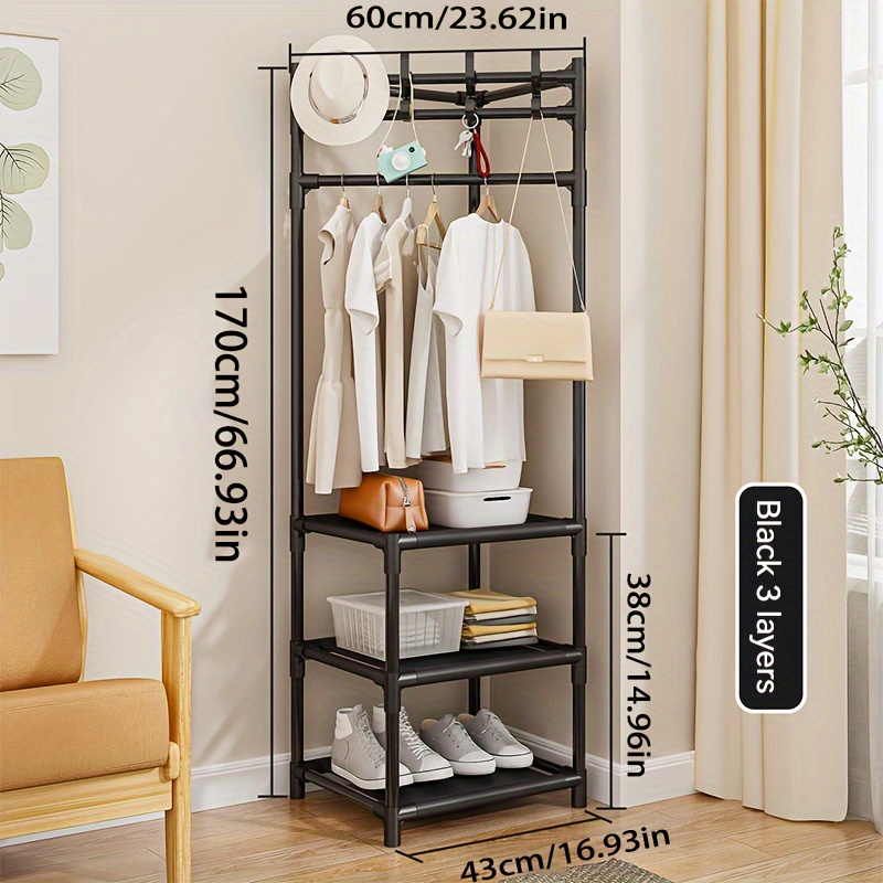 Simple Coat Rack Shoe Rack Integrated Floor Corner Storage - Temu