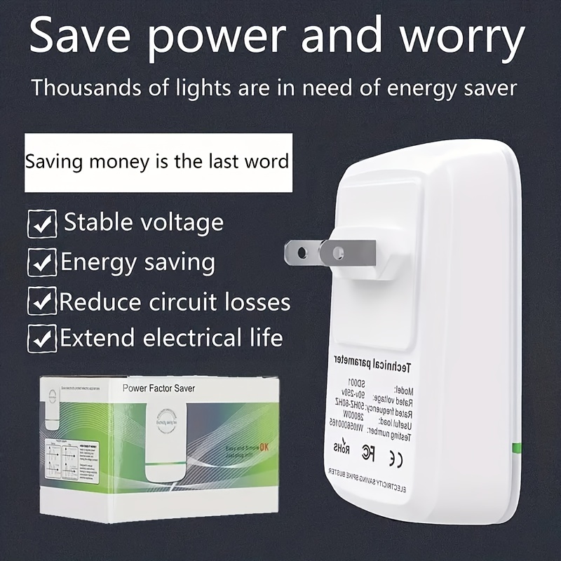 6PCS Power Saver, Energy Saver, Household Power Save Energy Save Device, Electricity  Saving Box Household Office Market Device Electric Smart US Plug