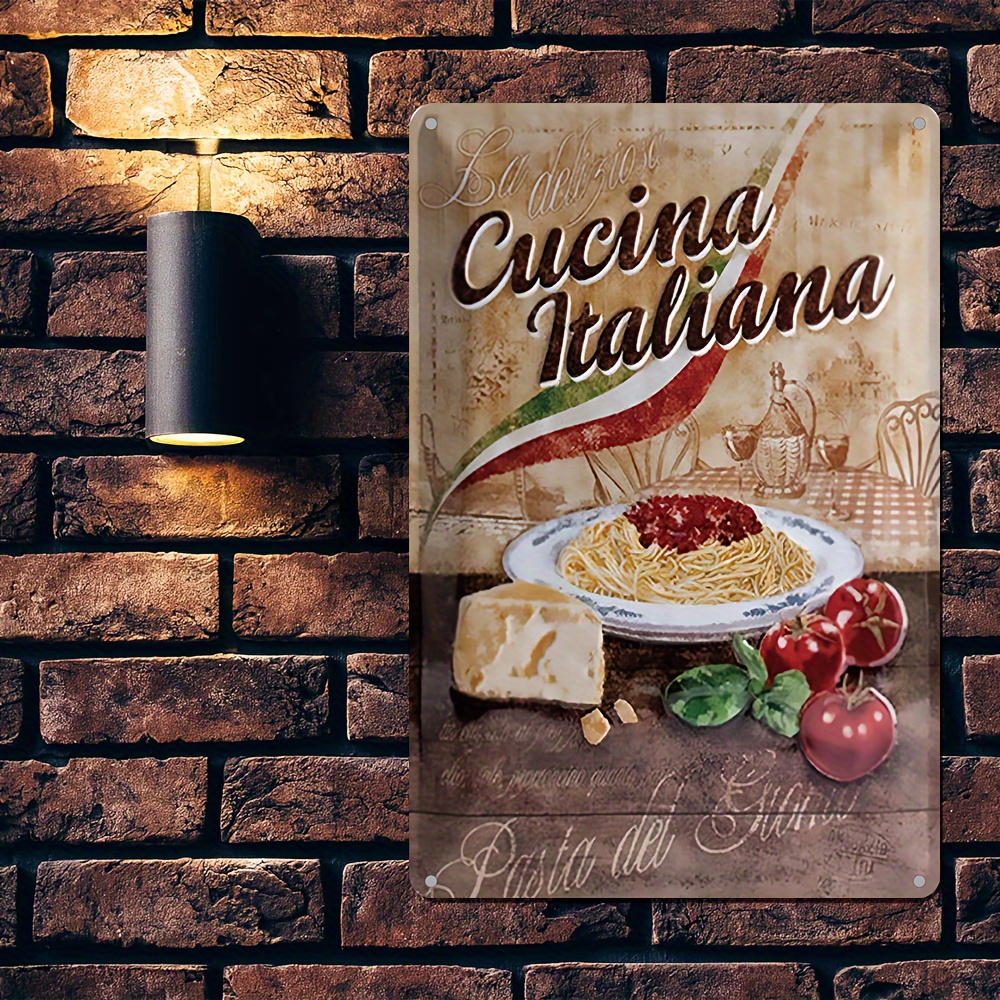 Italian Food Metal Tin Sign Cucina Italiana Vintage Poster Bar Cafe  Restaurant Living Room Kitchen Home Art Wall Decor Plaque