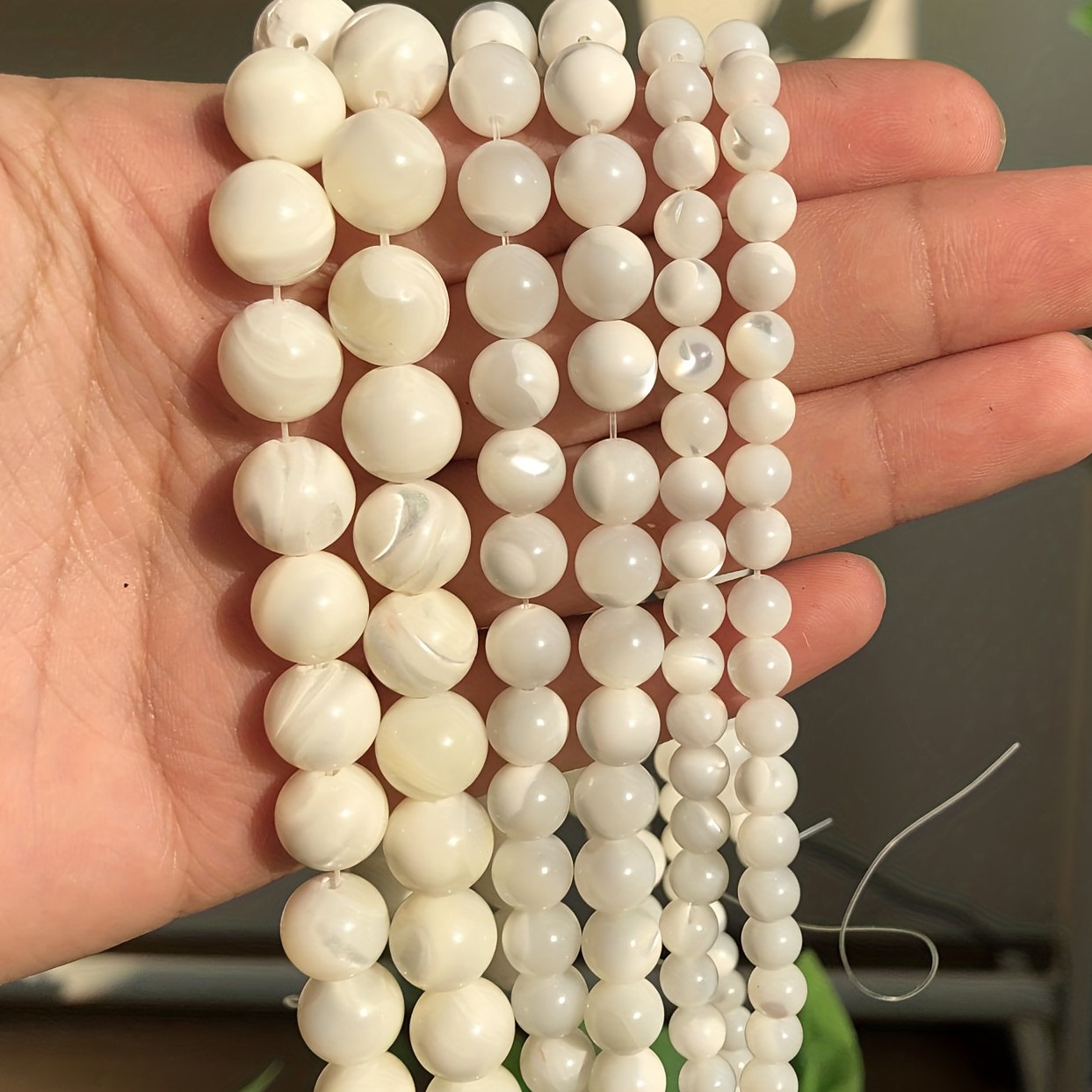 Natural Stone White Mother Of Pearl Trochus Shell Beads - Temu