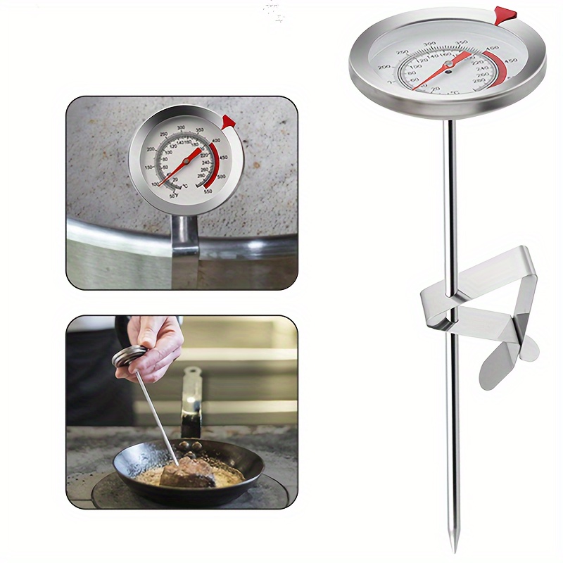 Deep Fry Thermometer With Pot Clip Instant Read Food Thermometer Oven  Thermometers Mechanical Meat Thermometer For Grilling Candle Making  Thermometer Baking Thermometer Candy Thermometer 