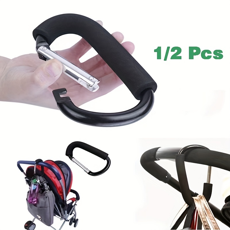 Large Carabiner Clip. Hooks to Strollers, Luggage, Backpacks. Metal Handle