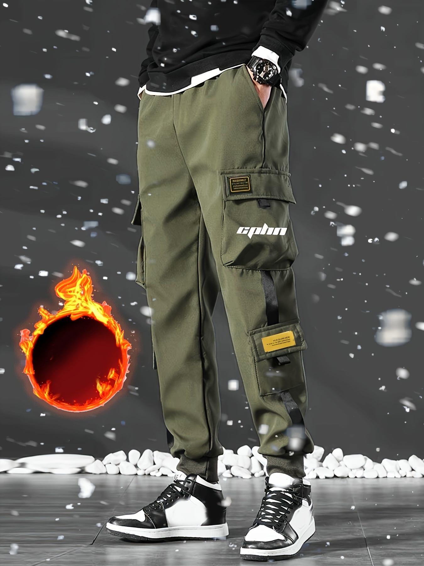 Pantalones Cargo Moda Hombre Múltiples Bolsillos Diseño - Temu