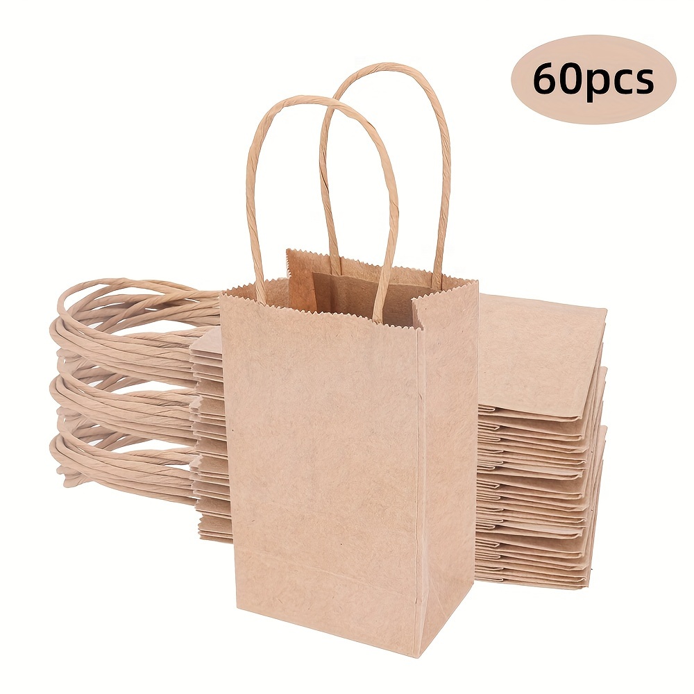  QQ - Bolsas de papel marrón extra pequeñas de 3 x 2 x 6  pulgadas, regalos de fiesta, bolsas de almuerzo de papel, bolsa de  comestibles, bolsas de regalo de boda