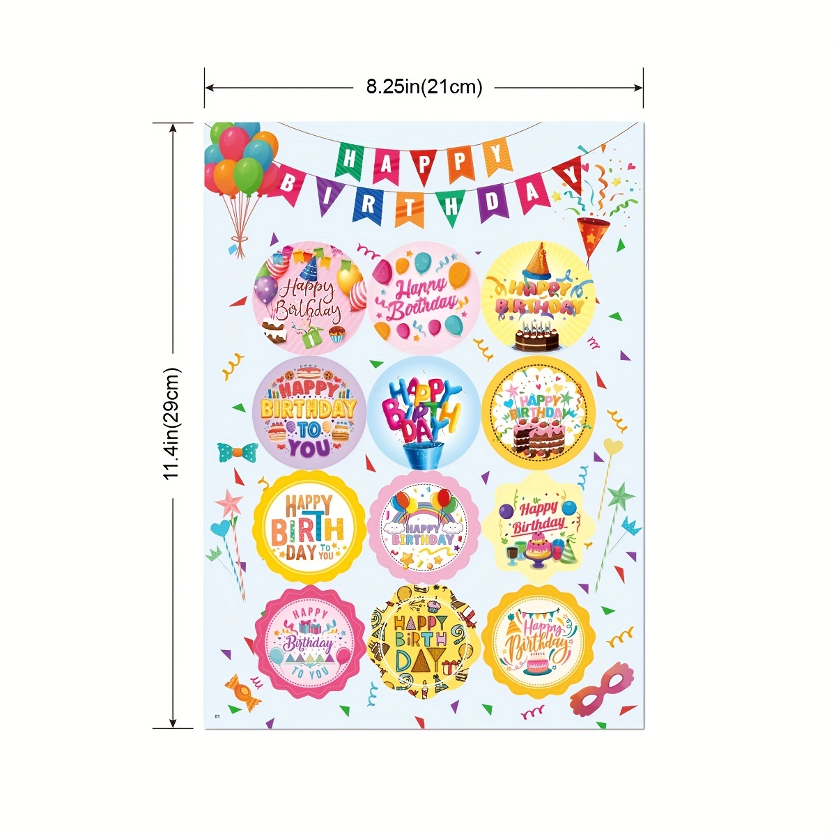 6 Sheets Birthday Party Stickers, 125Pcs Birthday Stickers  Colorful Happy Birthday Stickers for Kids, Cake Birthday Stickers for  Planner Party Stickers for Party Home Classroom Decoration : Office Products