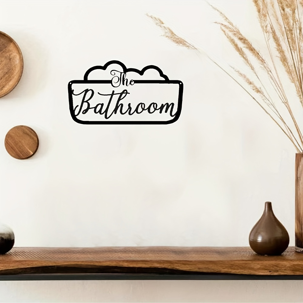Metal Bathroom Letter Sign Metal Bathroom Wall Signs Iron Temu